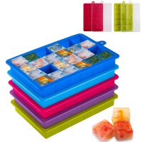 Wholesale Custom Durable Ice Mold Maker Easy Release Flexible Silicone Ice Cube Tray With Lid