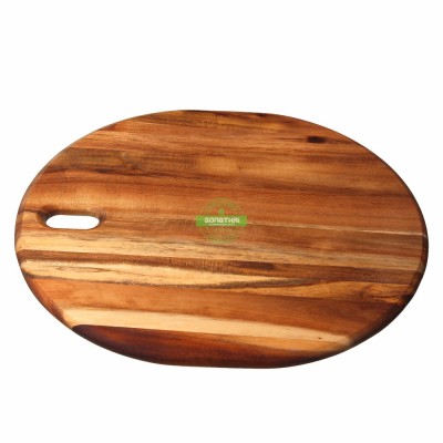 new products oval olive wood fish cutting board for kitchen