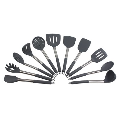 11 Piece Premium Silicone Kitchen Utensil Set - Stainless Steel & Silicone Handles