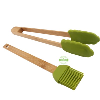 Fashion new product hot selling on amazon wooden handle 4pcs green kitchen utensil set